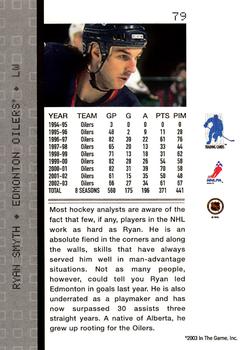 2003-04 Be a Player Memorabilia #79 Ryan Smyth Back