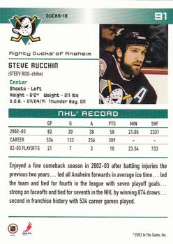 2003-04 In The Game Action #91 Steve Rucchin Back