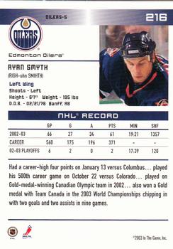 2003-04 In The Game Action #216 Ryan Smyth Back