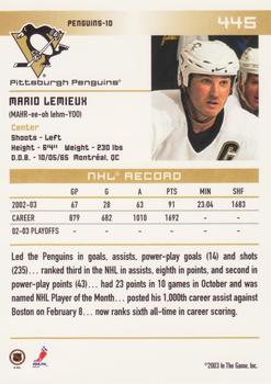 2003-04 In The Game Action #445 Mario Lemieux Back