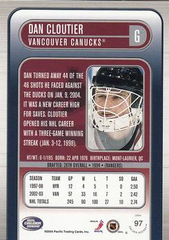 2003-04 Pacific Calder #97 Dan Cloutier Back