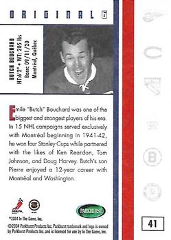 2003-04 Parkhurst Original Six Montreal #41 Butch Bouchard Back