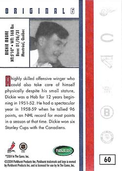2003-04 Parkhurst Original Six Montreal #60 Dickie Moore Back
