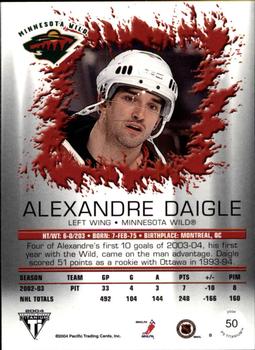 2003-04 Pacific Private Stock Titanium #50 Alexandre Daigle Back