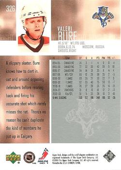 2003-04 Upper Deck #326 Valeri Bure Back