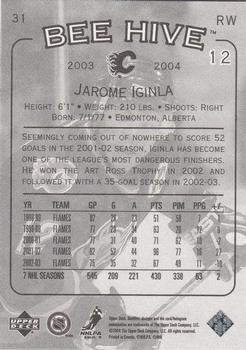 2003-04 Upper Deck Beehive #31 Jarome Iginla Back