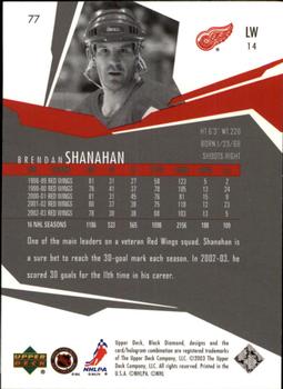 2003-04 Upper Deck Black Diamond #77 Brendan Shanahan Back