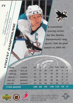 2003-04 Upper Deck Ice #71 Vincent Damphousse Back