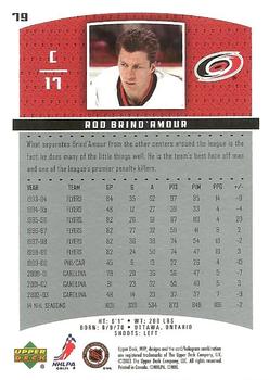 2003-04 Upper Deck MVP #79 Rod Brind'Amour Back