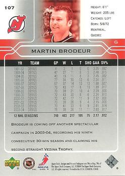 2004-05 Upper Deck #107 Martin Brodeur Back