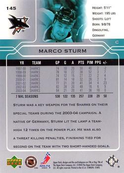 2004-05 Upper Deck #145 Marco Sturm Back
