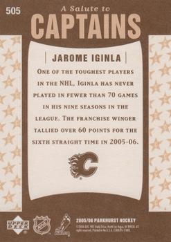 2005-06 Parkhurst #505 Jarome Iginla Back