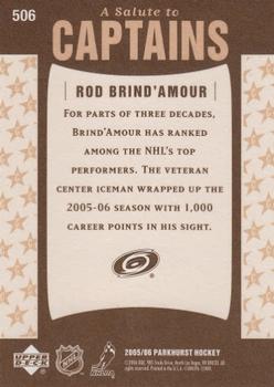 2005-06 Parkhurst #506 Rod Brind'Amour Back