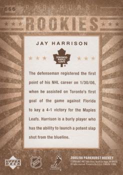 2005-06 Parkhurst #666 Jay Harrison Back