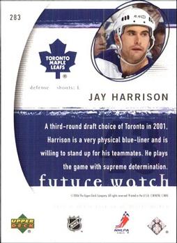 2005-06 SP Authentic #283 Jay Harrison Back