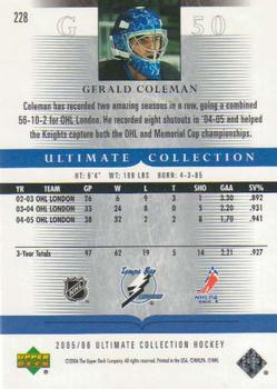 2005-06 Upper Deck Ultimate Collection #228 Gerald Coleman Back