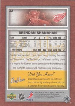 2005-06 Upper Deck Beehive #32 Brendan Shanahan Back