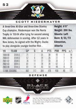 2005-06 Upper Deck Black Diamond #52 Scott Niedermayer Back