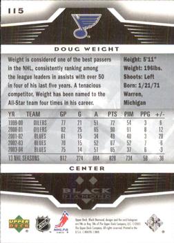 2005-06 Upper Deck Black Diamond #115 Doug Weight Back