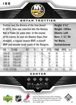 2005-06 Upper Deck Black Diamond #188 Bryan Trottier Back
