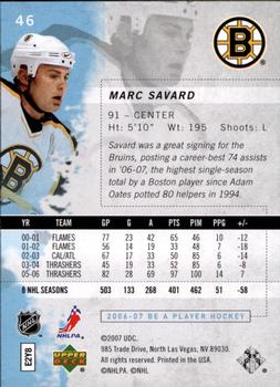 2006-07 Be A Player #46 Marc Savard Back