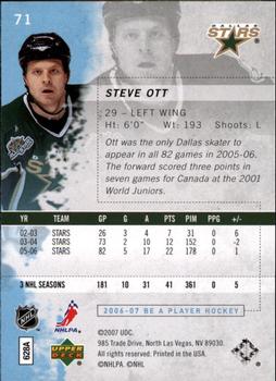2006-07 Be A Player #71 Steve Ott Back