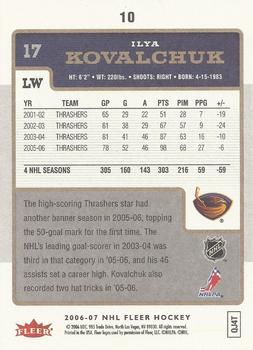 2006-07 Fleer #10 Ilya Kovalchuk Back