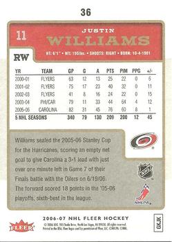 2006-07 Fleer #36 Justin Williams Back