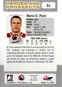 2006-07 In The Game Heroes and Prospects #54 Martin St. Pierre Back