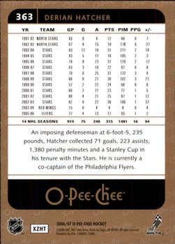 2006-07 O-Pee-Chee #363 Derian Hatcher Back