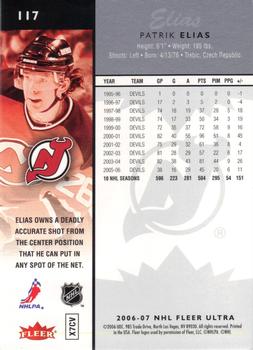 2006-07 Ultra #117 Patrik Elias Back