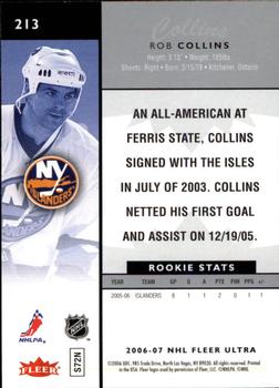 2006-07 Ultra #213 Rob Collins Back