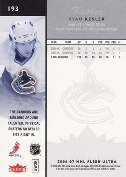 2006-07 Ultra #193 Ryan Kesler Back