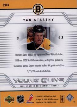 2006-07 Upper Deck #203 Yan Stastny Back