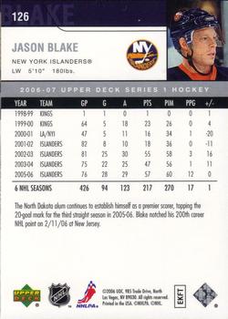 2006-07 Upper Deck #126 Jason Blake Back