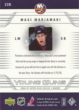 2006-07 Upper Deck #228 Masi Marjamaki Back