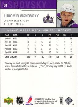 2006-07 Upper Deck #91 Lubomir Visnovsky Back