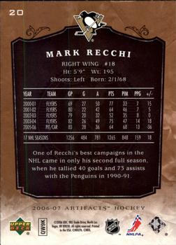 2006-07 Upper Deck Artifacts #20 Mark Recchi Back