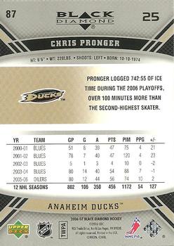 2006-07 Upper Deck Black Diamond #87 Chris Pronger Back