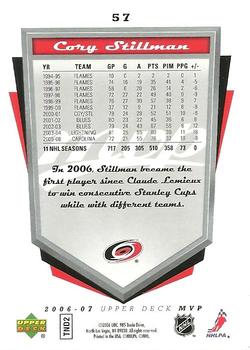 2006-07 Upper Deck MVP #57 Cory Stillman Back