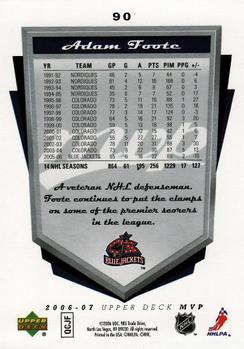 2006-07 Upper Deck MVP #90 Adam Foote Back