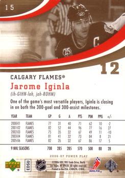 2006-07 Upper Deck Power Play #15 Jarome Iginla Back