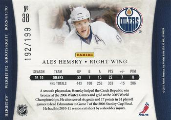 2010-11 Panini Dominion #38 Ales Hemsky Back