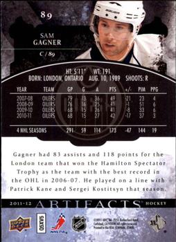 2011-12 Upper Deck Artifacts #89 Sam Gagner Back