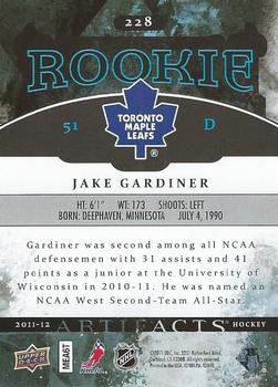 2011-12 Upper Deck Artifacts #228 Jake Gardiner Back