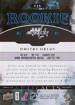 2011-12 Upper Deck Artifacts #235 Dmitry Orlov Back