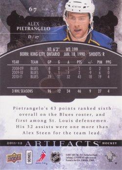 2011-12 Upper Deck Artifacts #67 Alex Pietrangelo Back