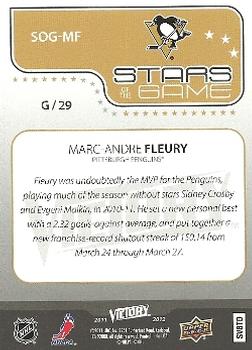 2011-12 Upper Deck Victory - Stars of the Game #SOG-MF Marc-Andre Fleury Back