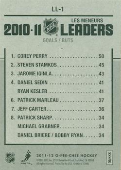 2011-12 O-Pee-Chee - League Leaders #LL-1 Corey Perry / Steven Stamkos / Jarome Iginla Back
