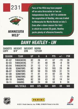 2011-12 Score #231 Dany Heatley Back